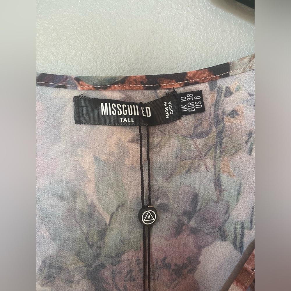 Missguided Floral Leopard Chiffon Milkmaid Top - Picture 6 of 6